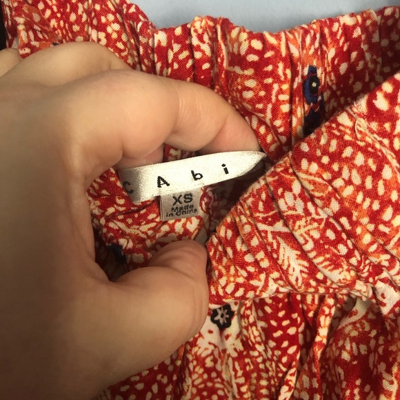 ⭕️ PRICE FIRM CAbi Size XS Red, White and Blue Rayon Skirt - Picture 3 of 8